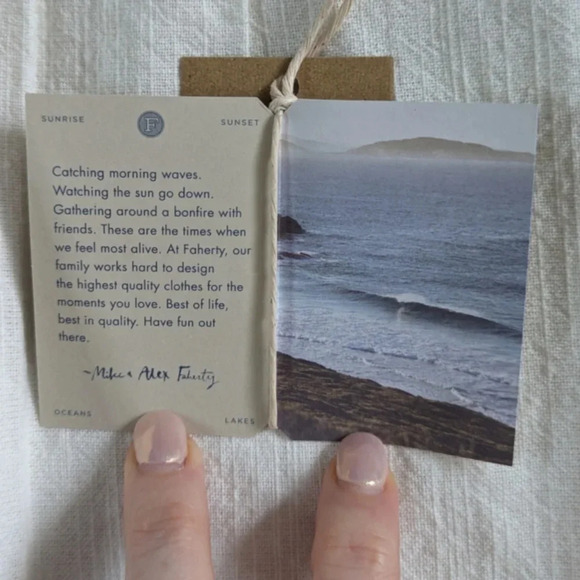 NWT Faherty Apres Soleil Stripe Hailee Dress sz M	 Organic Cotton Boho White - Picture 11 of 13